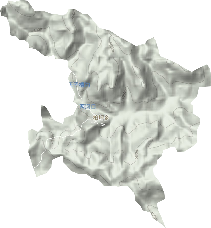 柏坪乡地形图