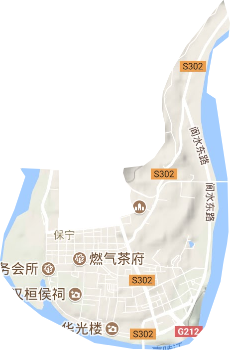 保宁街道地形图