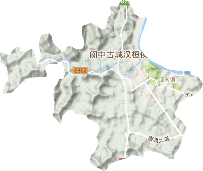 江南街道地形图