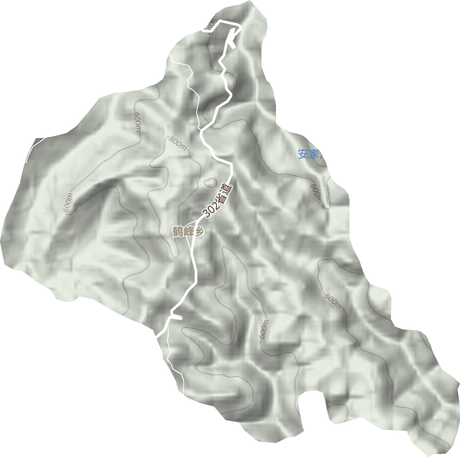 鹤峰乡地形图