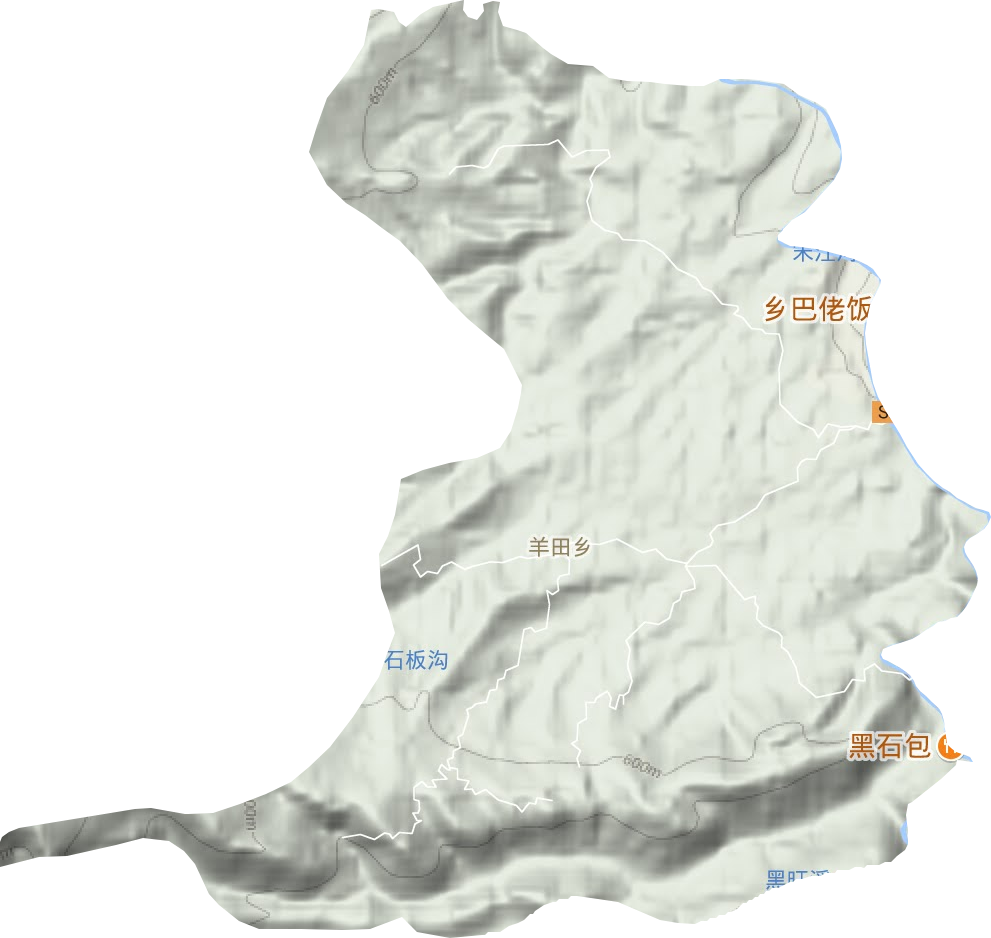 羊田乡地形图