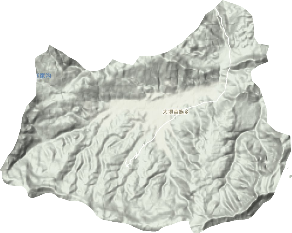 大坝苗族乡地形图