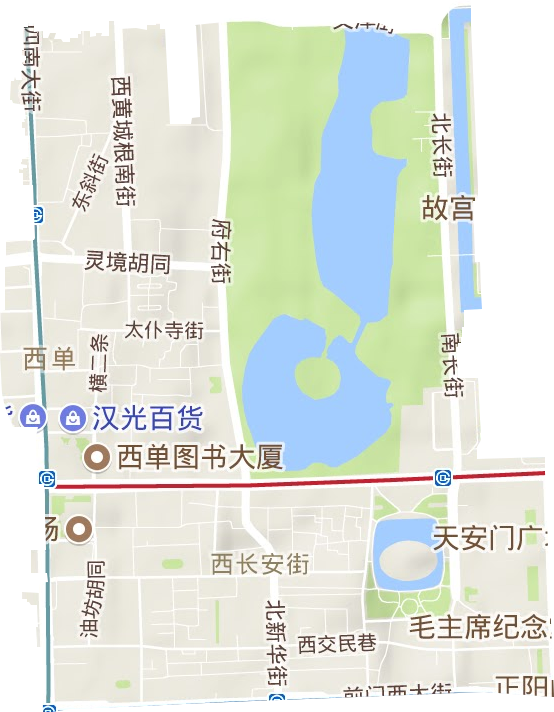 西长安街街道地形图