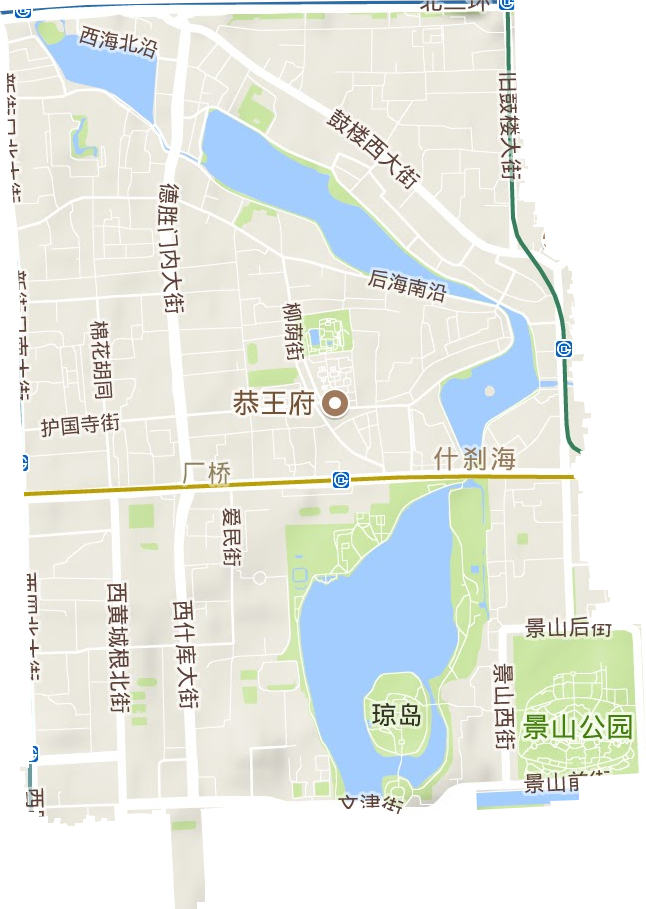 什刹海街道地形图