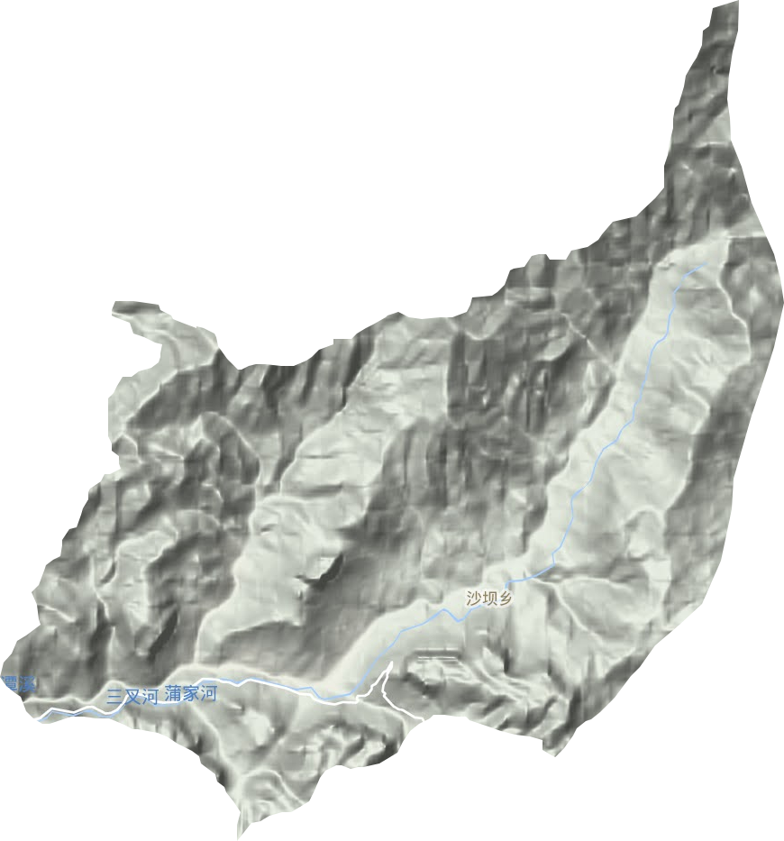 沙坝乡地形图