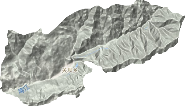 关坝镇地形图
