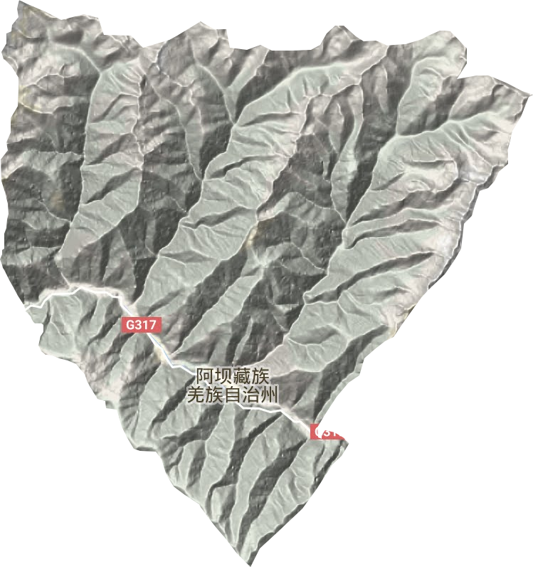 马尔康镇地形图