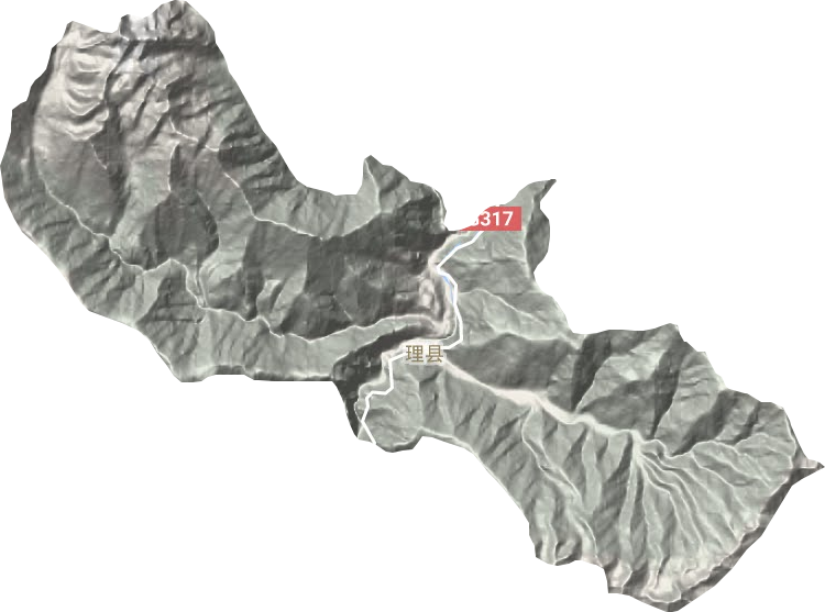 杂谷脑镇地形图