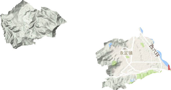 永定地区办事处地形图