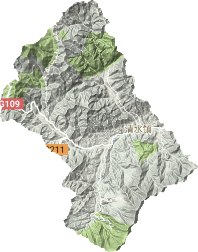 清水镇地形图