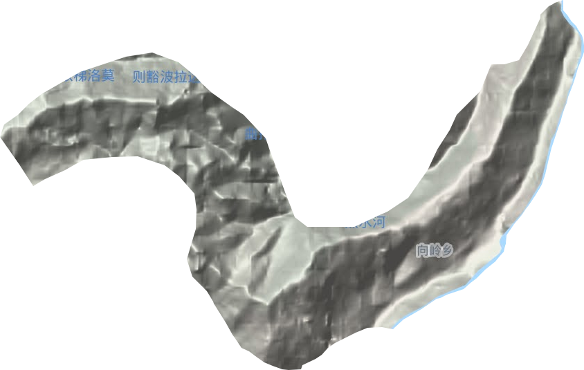 向岭乡地形图
