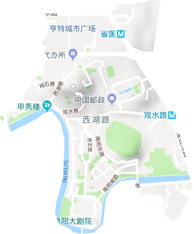 西湖社区服务中心地形图