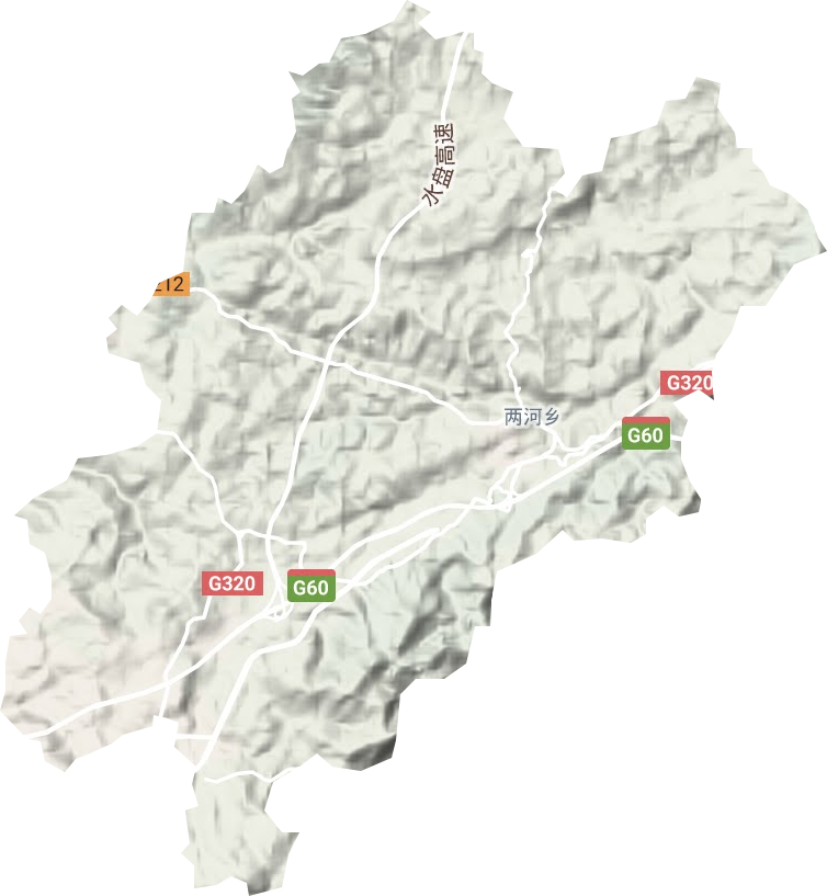 两河街道地形图