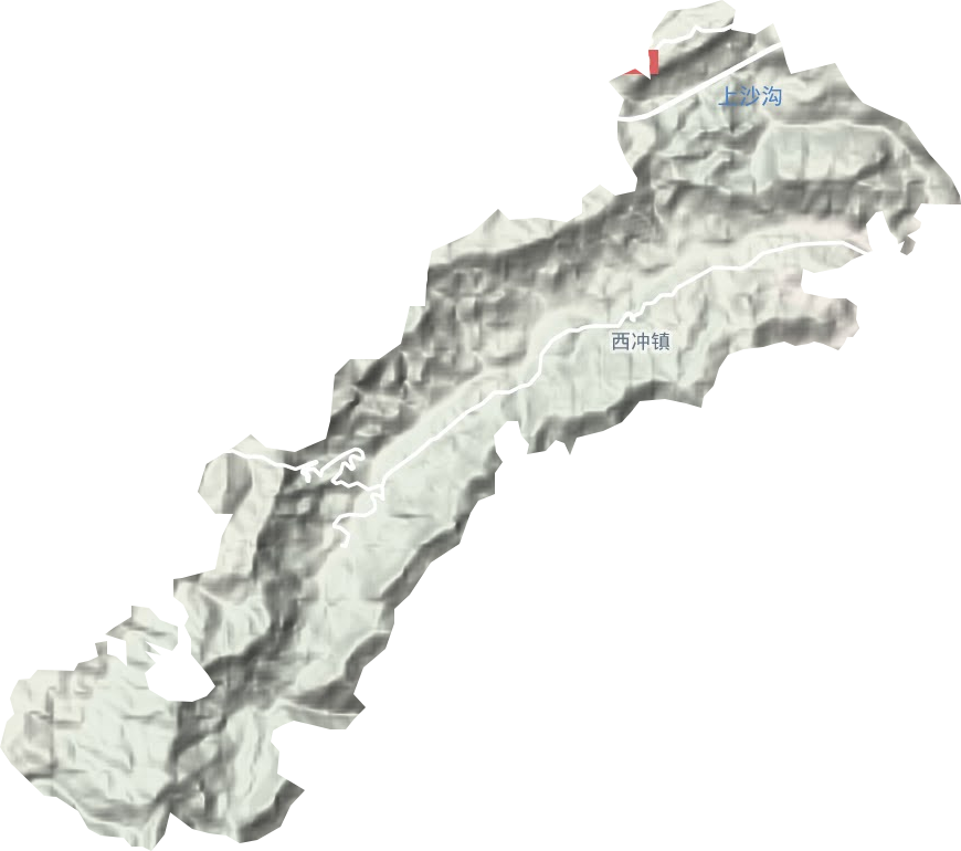 西冲镇地形图