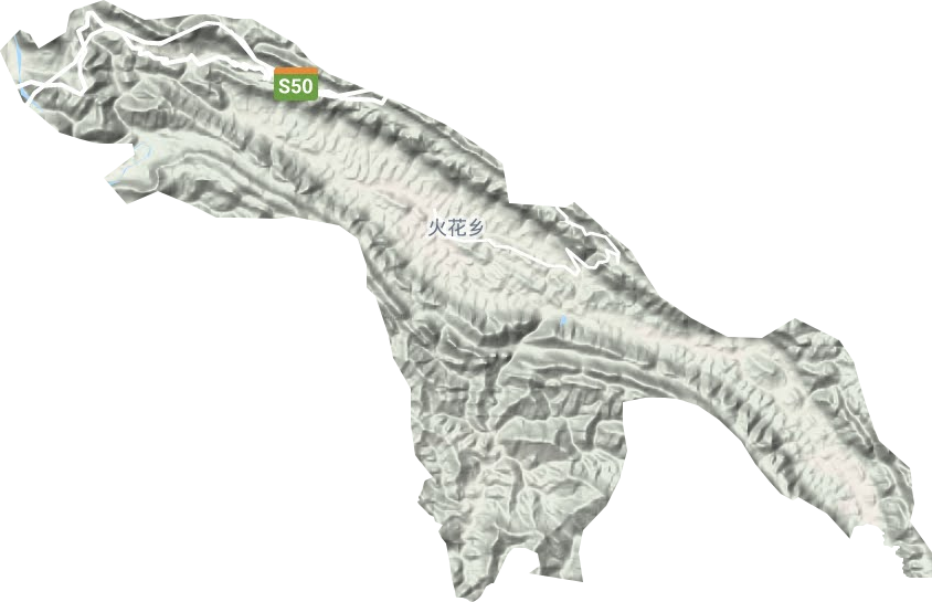 火花乡地形图