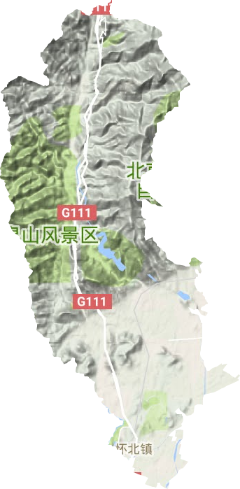 怀北镇地形图