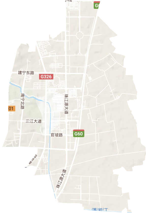 白石江街道地形图