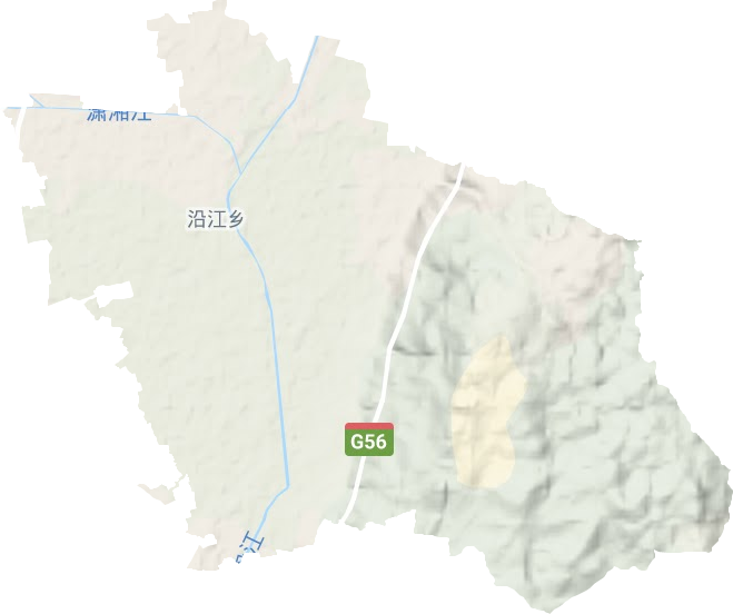 沿江乡地形图