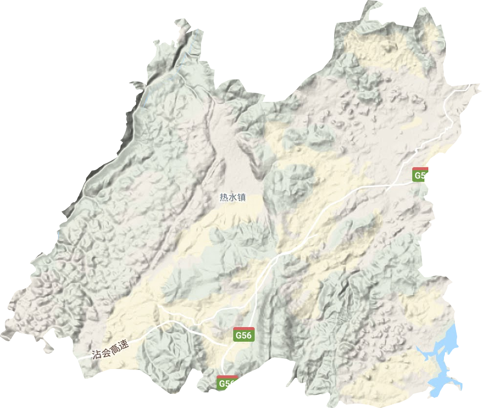热水镇地形图