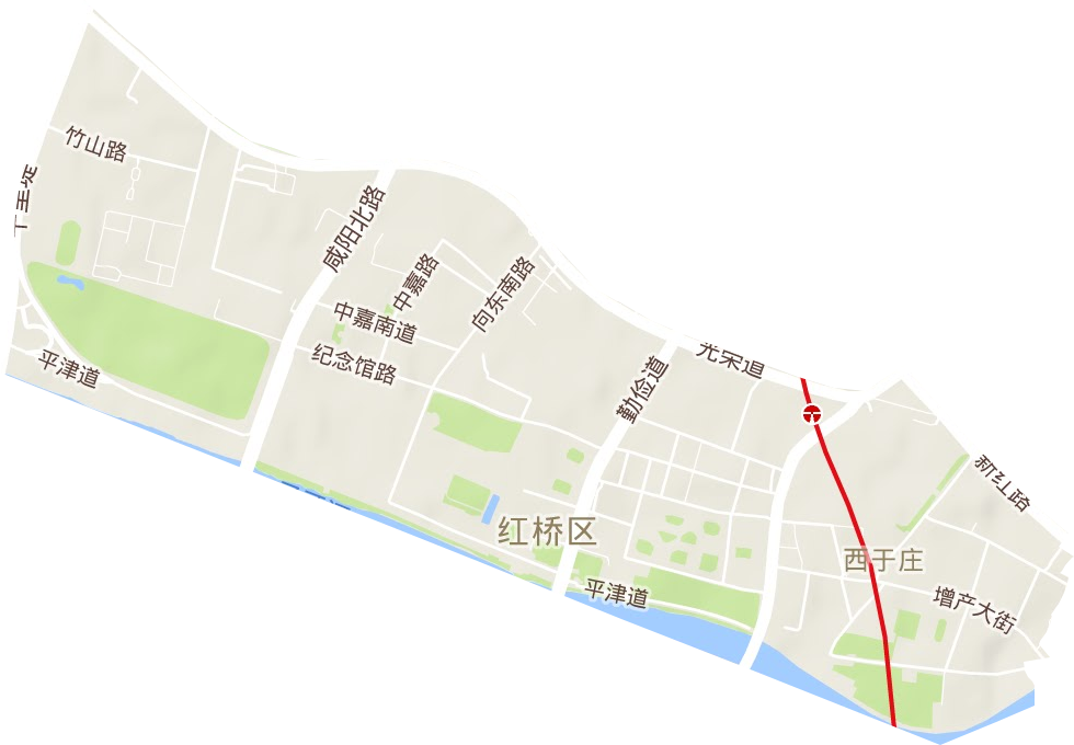 西于庄街道地形图