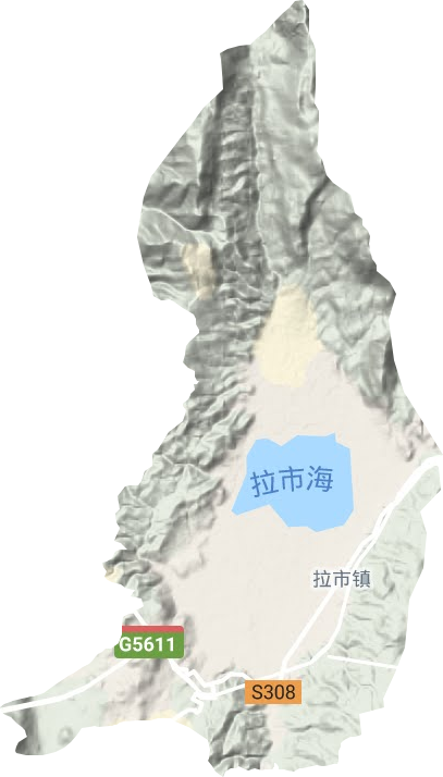 拉市镇地形图