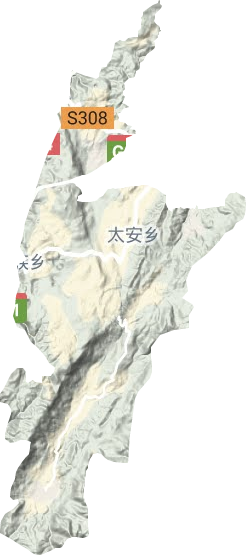 太安乡地形图