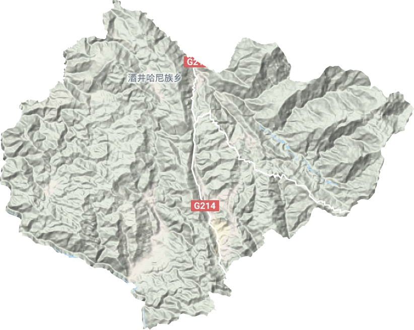 酒井哈尼族乡地形图