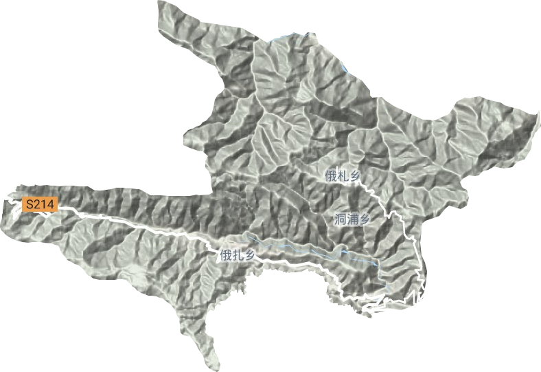 俄扎乡地形图