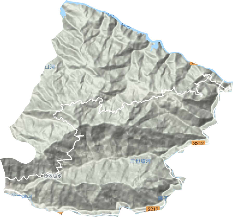 沙依坡乡地形图