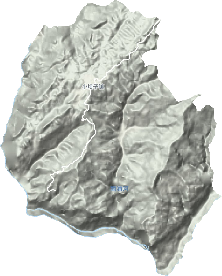 小坝子镇地形图