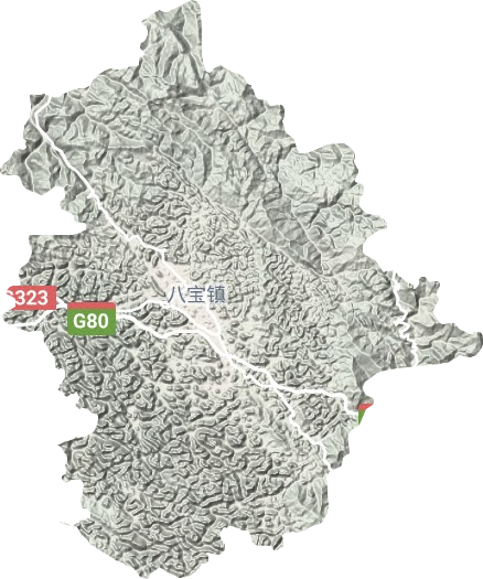 八宝镇地形图