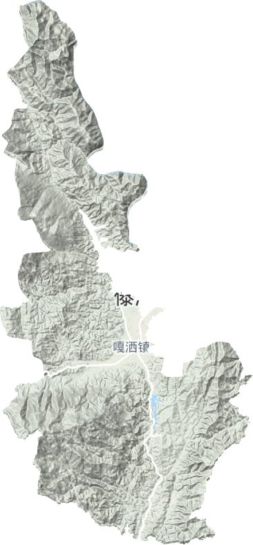 嘎洒镇地形图