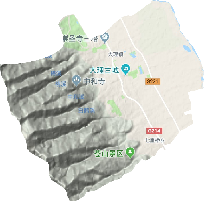 大理镇地形图
