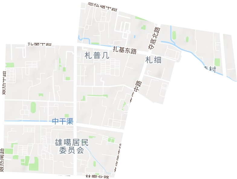 扎细街道地形图