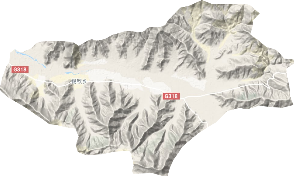 锡钦乡地形图