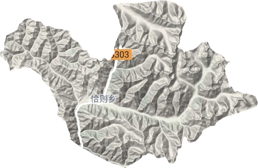 恰则乡地形图