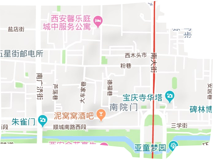 南院门街道地形图