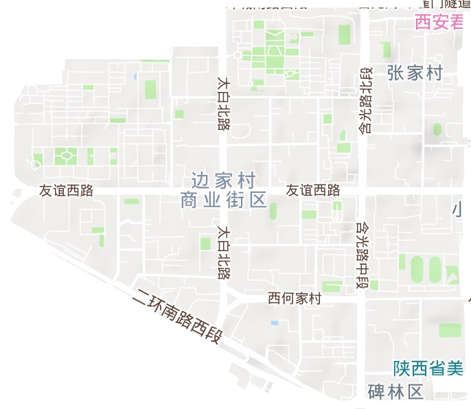 张家村街道地形图