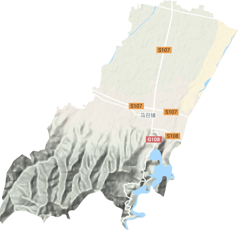 马召镇地形图