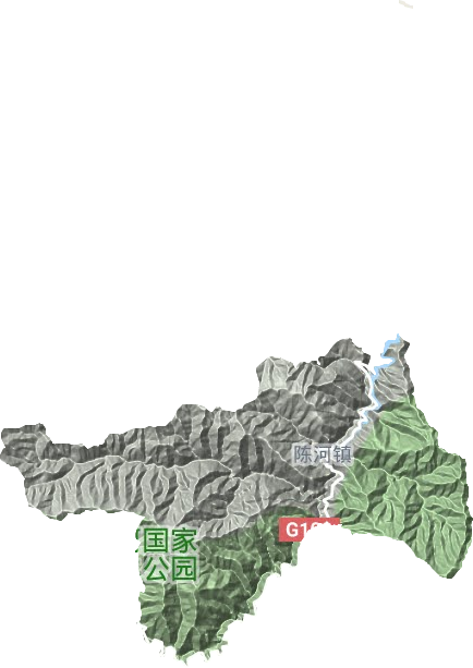 陈河镇地形图