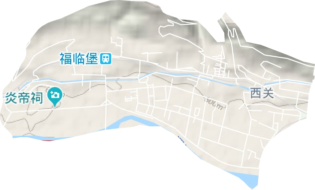 西关街道地形图
