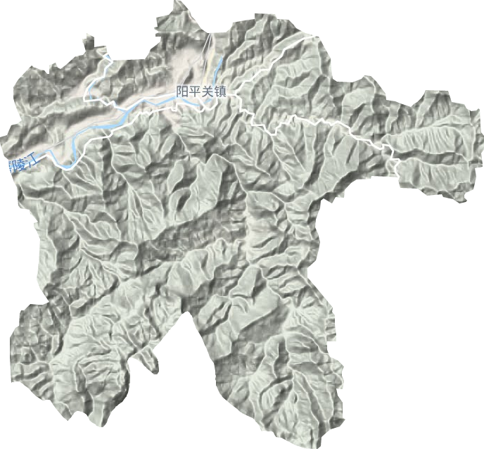 阳平关镇地形图