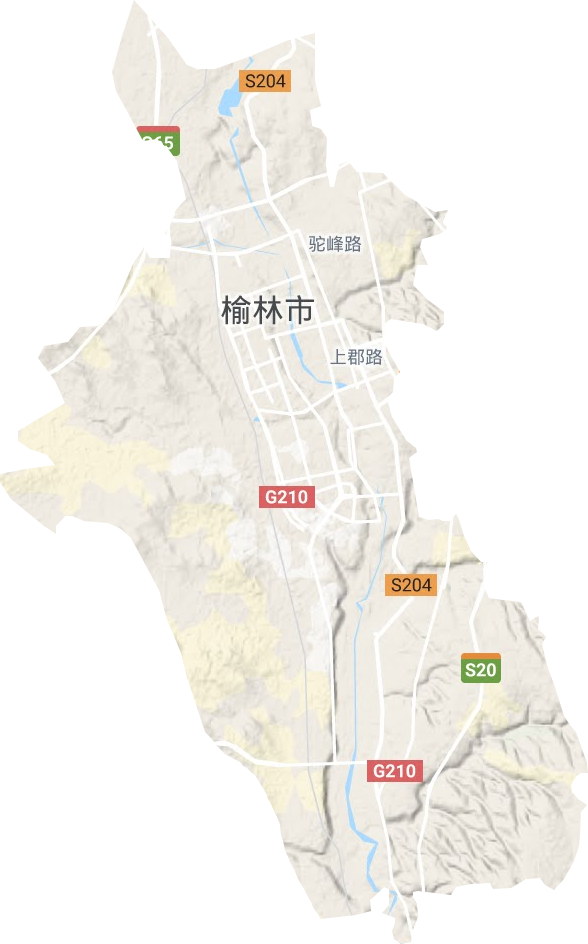 榆阳镇地形图