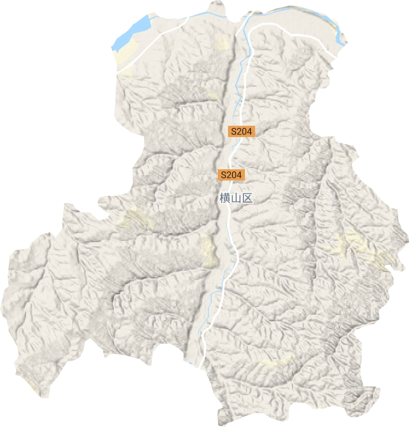 横山镇地形图