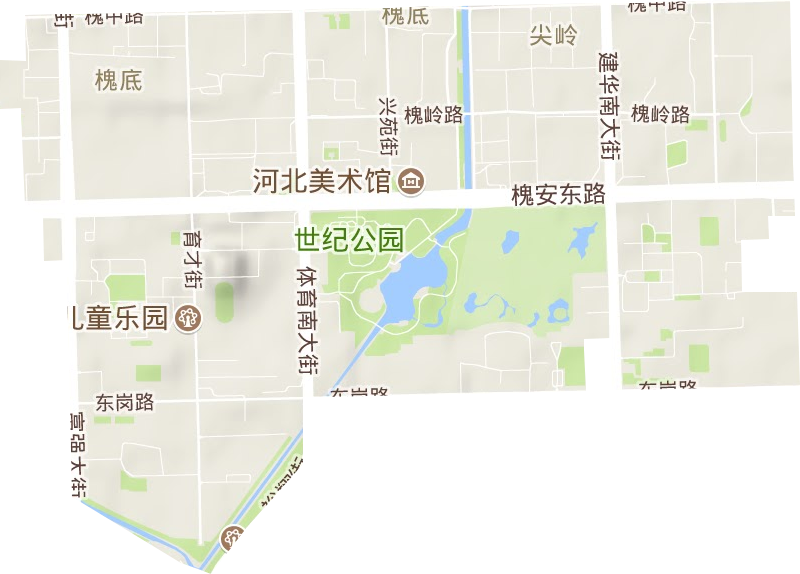 槐底街道地形图