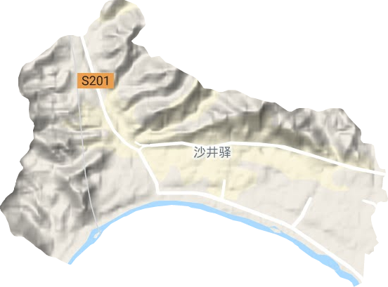 沙井驿街道地形图