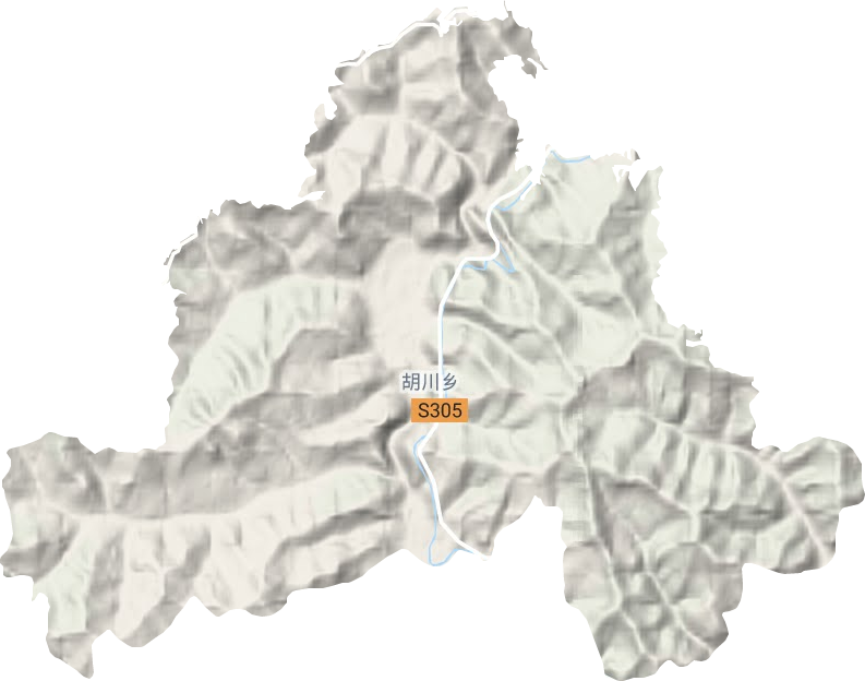 胡川乡地形图