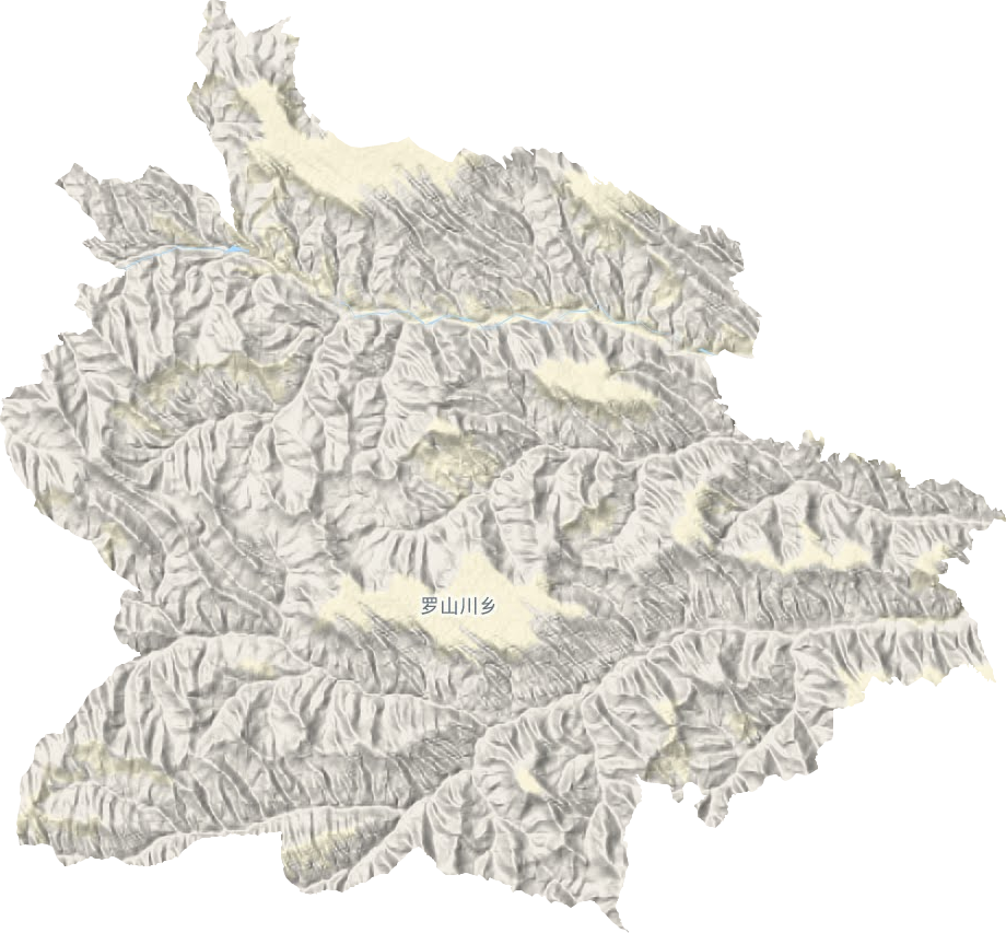 罗山川乡地形图