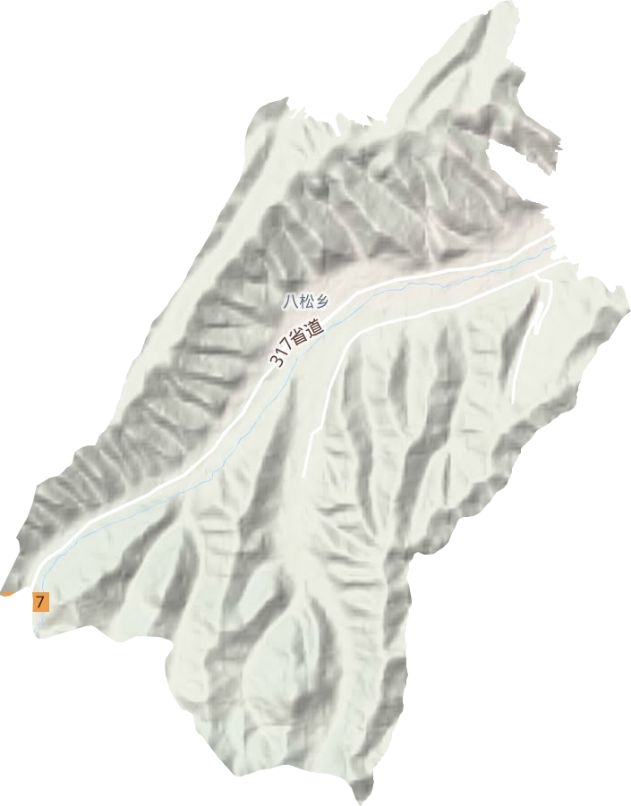 八松乡地形图