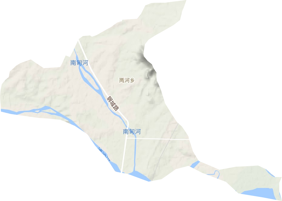 两河乡地形图